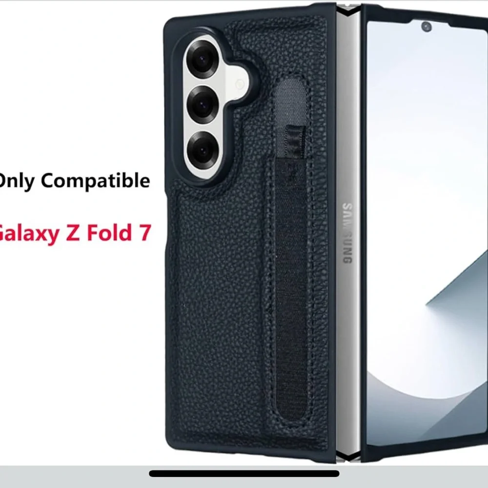 Samsung Black Leather Fold Case